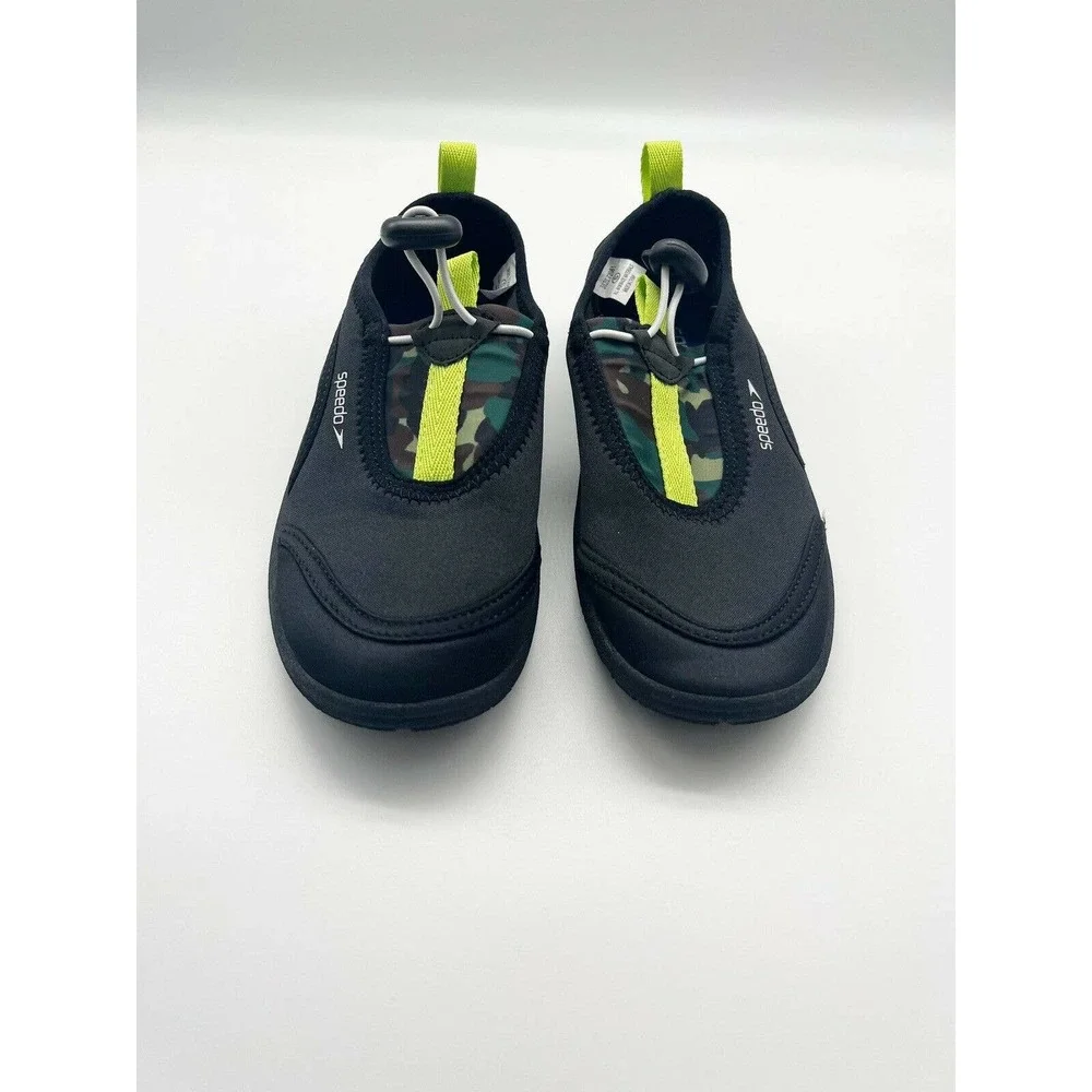 Speedo Black Green Camo Print Slip On Drawcord Water Shoes Size Small 13 / 1